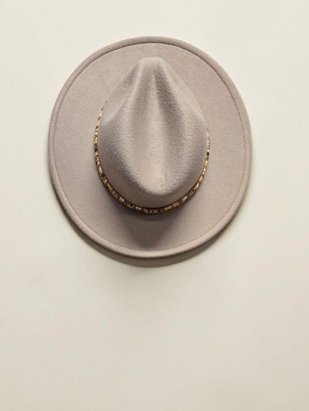 Nine West Wide Brim Fedora Hat | Neutral Beige - Picture 2 of 5